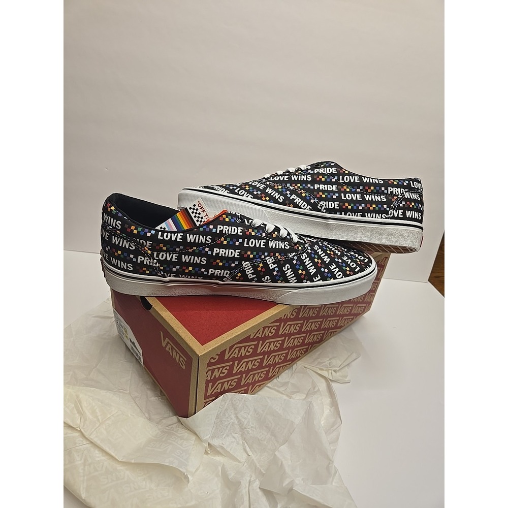 Vans Doheny Pride Sneakers Men's 12 Black White Athletic Shoes VN0A3MTFACZ New